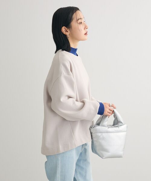 Green　Parks（グリーンパークス）の「配色リブニットドッキング裏起毛プルオーバー（スウェット・レディース・ライトグレー/ライトブルー/ブラック/ベージュ/ホワイト系その他/ライトグリーン・FREE）」の15枚目の写真