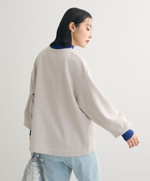 Green　Parks（グリーンパークス）の「配色リブニットドッキング裏起毛プルオーバー（スウェット・レディース・ライトグレー/ライトブルー/ブラック/ベージュ/ホワイト系その他/ライトグリーン・FREE）」の16枚目の写真