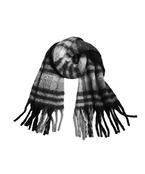 antiqua(アンティカ)の「チェックストール(マフラー・レディース・ブラック系その他/グリーン系その他・FREE)」の9枚目の写真