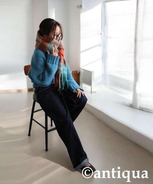 antiqua(アンティカ)の「チェックストール(マフラー・レディース・ブラック系その他/グリーン系その他・FREE)」の7枚目の写真