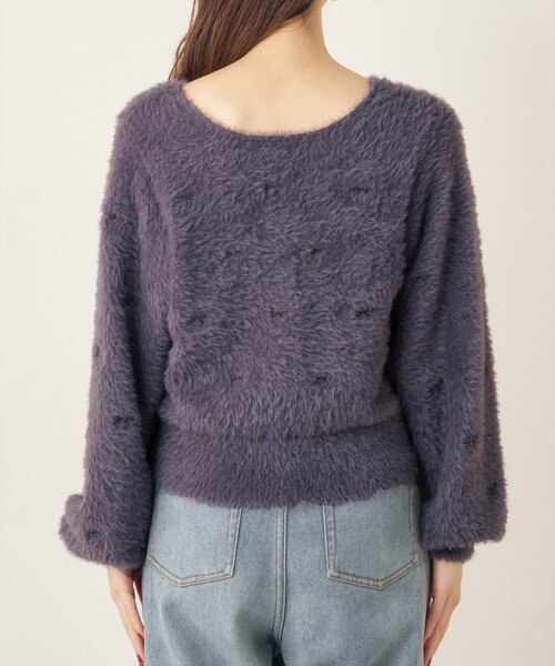 natural couture(ナチュラルクチュール)の「リボン刺繍フェザーニット(ニット/セーター・レディース・モカ/オフホワイト/ブルー/チャコールグレー・FREE)」の20枚目の写真