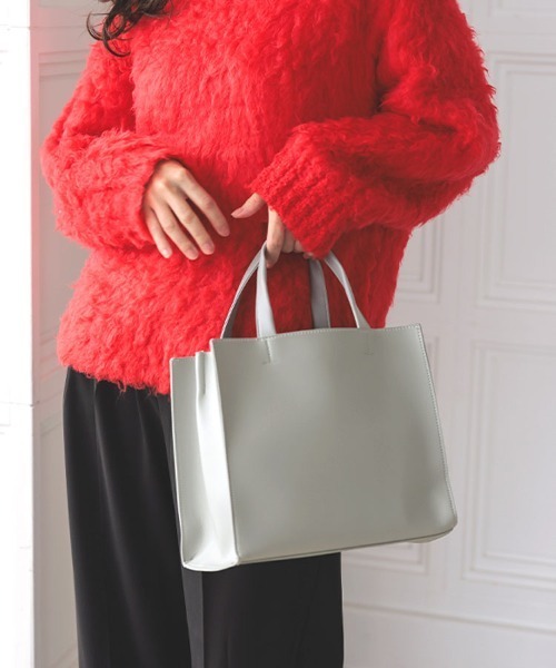 DONOBAN（ドノバン）の「スクエアトートバッグ（トートバッグ・レディース・グレー/キャメル/ブラック・ONE）」の3枚目の写真