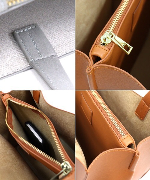 DONOBAN（ドノバン）の「スクエアトートバッグ（トートバッグ・レディース・グレー/キャメル/ブラック・ONE）」の5枚目の写真