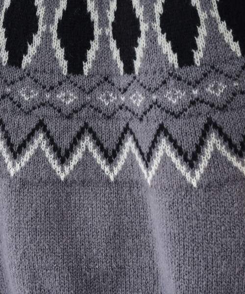 ❤︎みっち様→simple様 おまとめ 8アイテム 3/21 セール】【S-LL】ゆるっと大人レトロなノスタルジック求心柄ニット