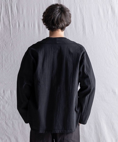 Jackman(ジャックマン)の「Dotsume UF Jacket(ノーカラージャケット・メンズ・ブラック/セージグリーン/ガンメタ・LARGE/MEDIUM/SMALL)」の5枚目の写真