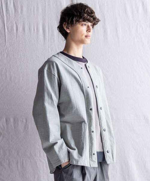 Jackman(ジャックマン)の「Dotsume UF Jacket(ノーカラージャケット・メンズ・ブラック/セージグリーン/ガンメタ・LARGE/MEDIUM/SMALL)」の13枚目の写真