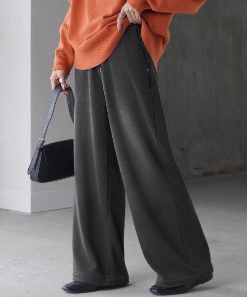 光 吸収 発熱 」デニム風ワイドパンツ（スウェットパンツ）｜HUG.U