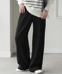 HUG.U | 「 光 吸収 発熱 」デニム風ワイドパンツ(スウェットパンツ)