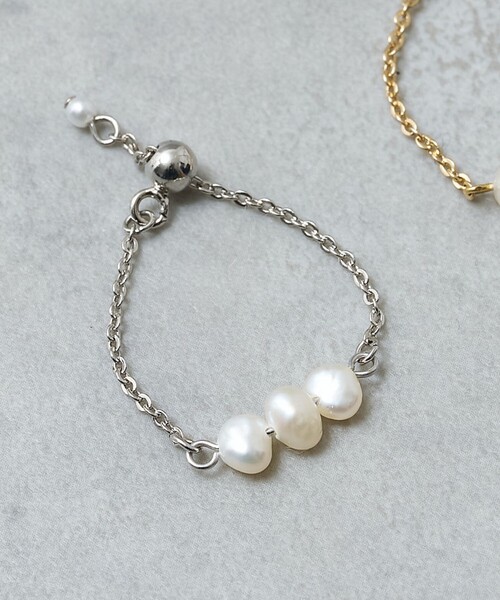 collex（コレックス）の「【dignif】【金属アレルギー対応】パールチェーンリング（リング・レディース・ゴールド/シルバー・フリー）」の2枚目の写真