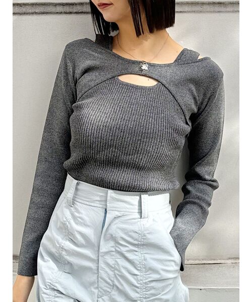 フロントホックレイヤードライクニット（ニット/セーター）｜MURUA（ムルーア）