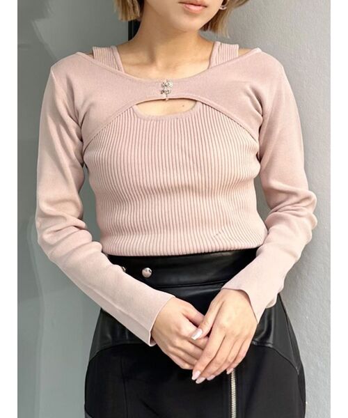 フロントホックレイヤードライクニット（ニット/セーター）｜MURUA（ムルーア）