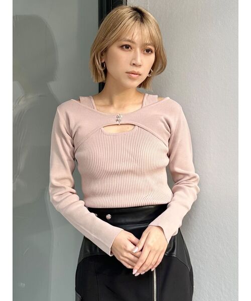 フロントホックレイヤードライクニット（ニット/セーター）｜MURUA（ムルーア）