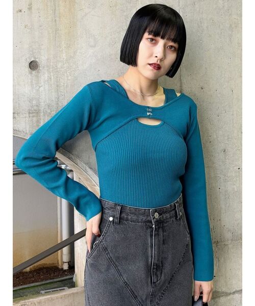 フロントホックレイヤードライクニット（ニット/セーター）｜MURUA（ムルーア）