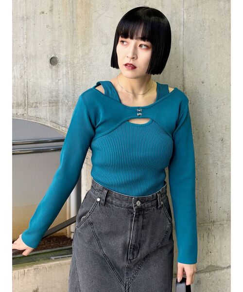 フロントホックレイヤードライクニット（ニット/セーター）｜MURUA（ムルーア）