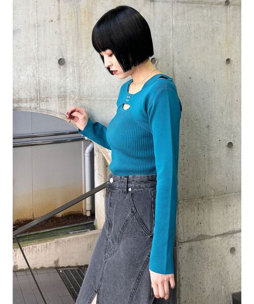 フロントホックレイヤードライクニット（ニット/セーター）｜MURUA（ムルーア）