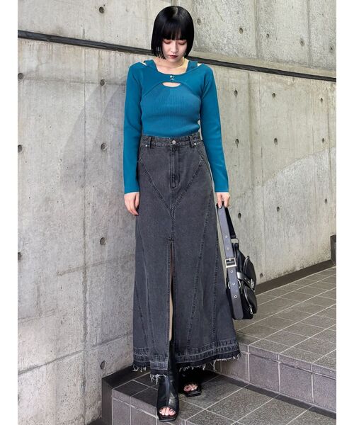 フロントホックレイヤードライクニット（ニット/セーター）｜MURUA（ムルーア）