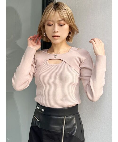 フロントホックレイヤードライクニット（ニット/セーター）｜MURUA（ムルーア）