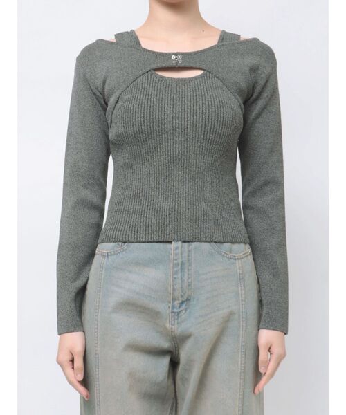 フロントホックレイヤードライクニット（ニット/セーター）｜MURUA（ムルーア）