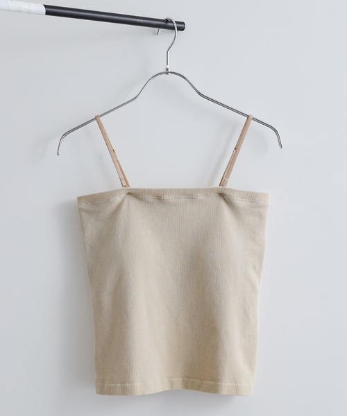 VIS（ビス）の「【洗える】チューブトップキャミソール（キャミソール・レディース・オフホワイト/ベージュ/オレンジ/ブラック・FREE）」の4枚目の写真