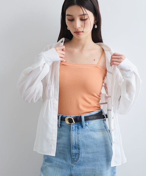 VIS（ビス）の「【洗える】チューブトップキャミソール（キャミソール・レディース・オフホワイト/ベージュ/オレンジ/ブラック・FREE）」の5枚目の写真