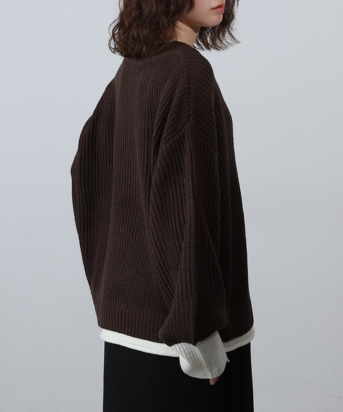 COLONY 2139（コロニートゥーワンスリーナイン）の「レイヤード風ニットプルオーバー（ニット/セーター・レディース・ブラック/グレイッシュベージュ/ブラウン・FREE）」の20枚目の写真