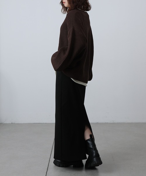 COLONY 2139（コロニートゥーワンスリーナイン）の「レイヤード風ニットプルオーバー（ニット/セーター・レディース・ブラック/グレイッシュベージュ/ブラウン・FREE）」の16枚目の写真