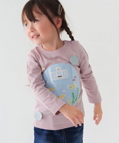 CHEEK ROOM（チークルーム）の「CHEEK ROOM/チークルーム めだかの学校ロングＴシャツ（Tシャツ/カットソー・キッズ・グリーン/ラベンダー/ベージュ系その他6・100cm/110cm/120cm/90cm/130cm/80ｃｍ）」の16枚目の写真