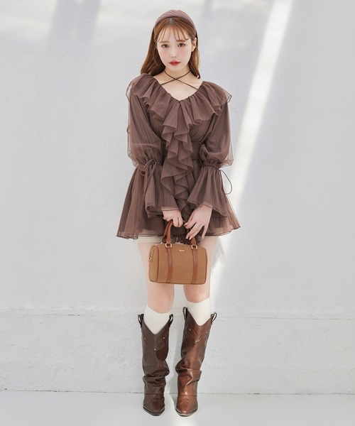 one after another NICE CLAUP(ワンアフターアナザーナイスクラップ)の「ウエスタンカバーブーツ(ブーツ・レディース・ダークブラウン/ベージュ・S/M/L)」の21枚目の写真