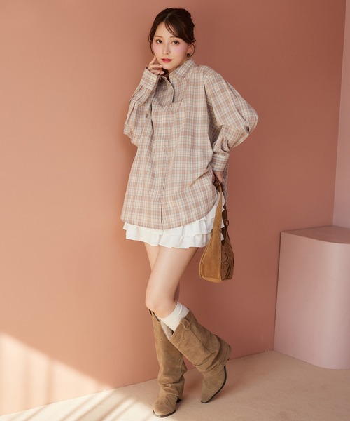 one after another NICE CLAUP(ワンアフターアナザーナイスクラップ)の「ウエスタンカバーブーツ(ブーツ・レディース・ダークブラウン/ベージュ・S/M/L)」の20枚目の写真