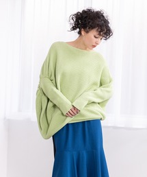 OSMOSIS - オズモーシスアシンメトリーフロントクロスニットプルオーバー OSMOSIS - OSMOSIS(オズモーシス) アシンメトリーニットプル