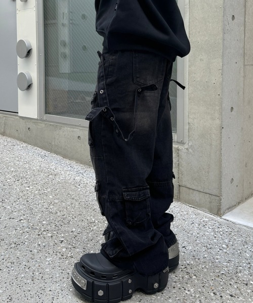 ブラックサイドベルトカーゴパンツ（その他パンツ）｜KsG