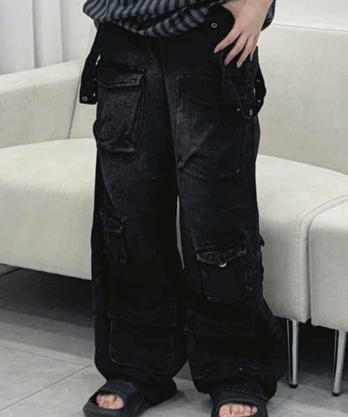 ブラックサイドベルトカーゴパンツ（その他パンツ）｜KsG