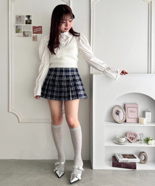 セール】チェックプリーツミニスカパン（スカート）｜Loueme（ルエム
