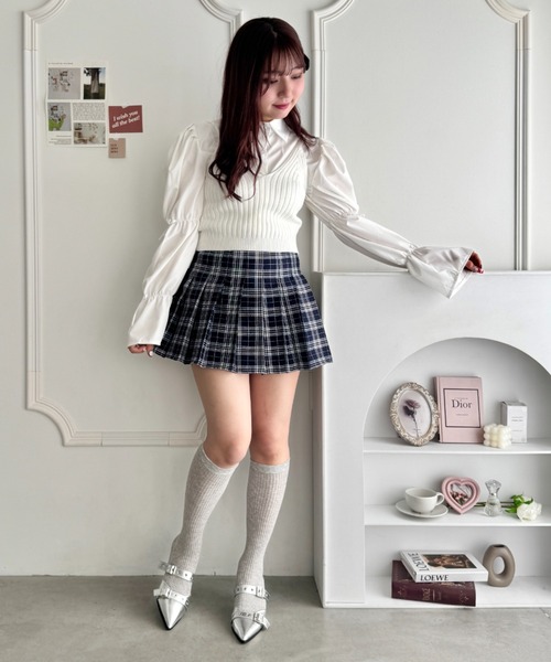 セール】チェックプリーツミニスカパン（スカート）｜Loueme（ルエム