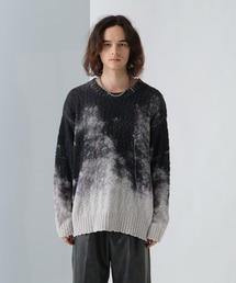HARE | スラブプリントニットプルオーバー(HARE)(ニット/セーター)