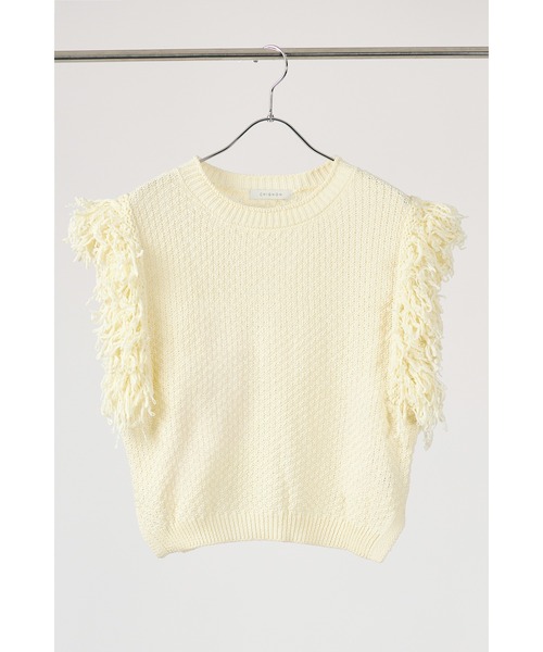 CHIGNON(シニヨン)の「CHIGNON フリンジパネルベスト(ベスト・レディース・ブラック/オフホワイト・FREE)」の13枚目の写真