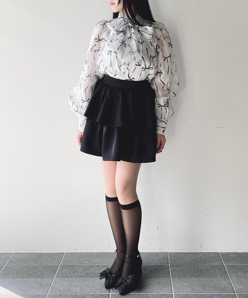 NOMAE(ノーマエ)の「オーガンジーリボンブラウス(シャツ/ブラウス・レディース・ホワイト系その他/ホワイト/ピンク系その他/グレー系その他・FREE)」の11枚目の写真