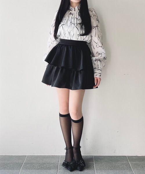 NOMAE(ノーマエ)の「オーガンジーリボンブラウス(シャツ/ブラウス・レディース・ホワイト系その他/ホワイト/ピンク系その他/グレー系その他・FREE)」の16枚目の写真