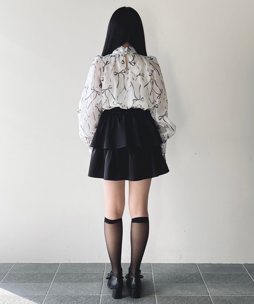 NOMAE(ノーマエ)の「オーガンジーリボンブラウス(シャツ/ブラウス・レディース・ホワイト系その他/ホワイト/ピンク系その他/グレー系その他・FREE)」の7枚目の写真
