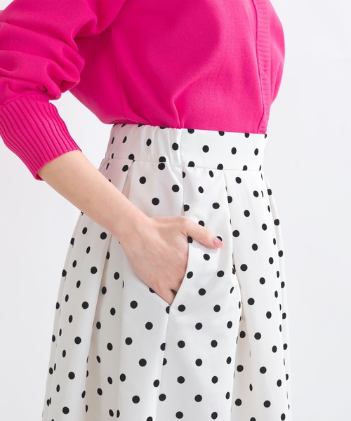 PICCIN PERLA（ピッチンペルラ）の「フロッキードットタックスカート（スカート・レディース・ブラック/オフホワイト/グレー・S/M/L）」の22枚目の写真