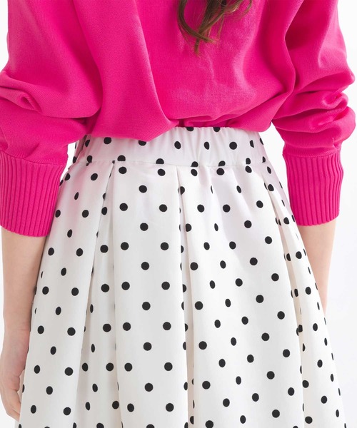 PICCIN PERLA（ピッチンペルラ）の「フロッキードットタックスカート（スカート・レディース・ブラック/オフホワイト/グレー・S/M/L）」の21枚目の写真