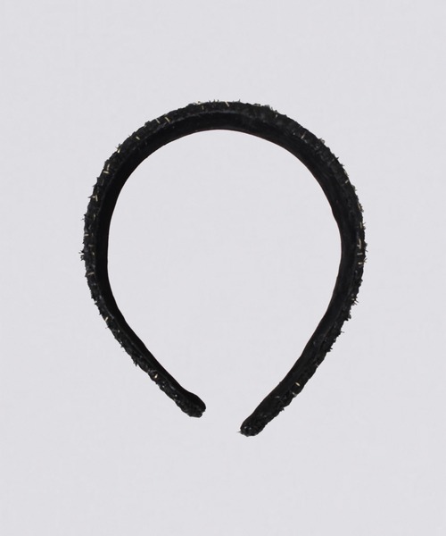 kiehtova（キエトヴァ）の「【kiehtova】WIDE TWEED HEAD BAND/ワイドツイード ヘッドバンド（カチューシャ・レディース・ブラック・FREE）」の2枚目の写真