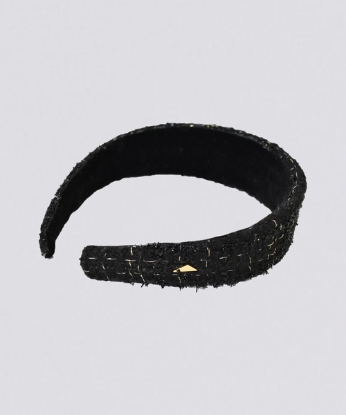 kiehtova（キエトヴァ）の「【kiehtova】WIDE TWEED HEAD BAND/ワイドツイード ヘッドバンド（カチューシャ・レディース・ブラック・FREE）」の3枚目の写真
