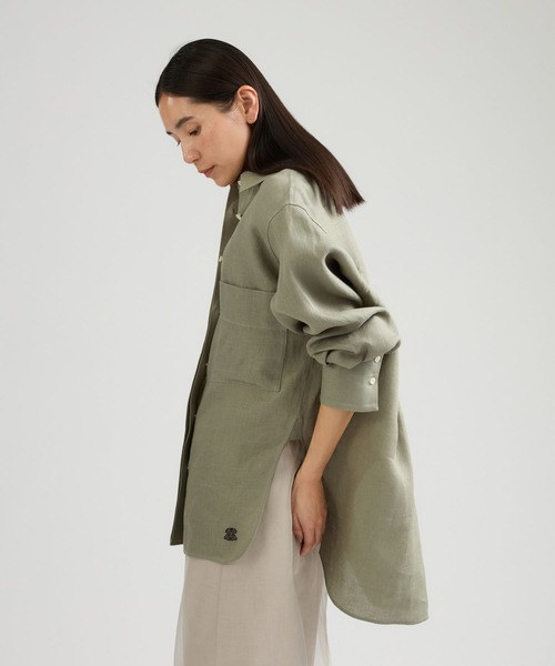 Chaos（カオス）の「Chaos(カオス)/◇3/4坪田あさみさんIGLIVE紹介アイテム◇マルタシャツ（シャツ/ブラウス・レディース・サックスブルー/アイボリー/ダークネイビー/セージグリーン・FREE）」の11枚目の写真