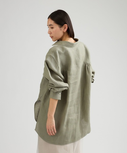 Chaos（カオス）の「Chaos(カオス)/◇3/4坪田あさみさんIGLIVE紹介アイテム◇マルタシャツ（シャツ/ブラウス・レディース・サックスブルー/アイボリー/ダークネイビー/セージグリーン・FREE）」の10枚目の写真