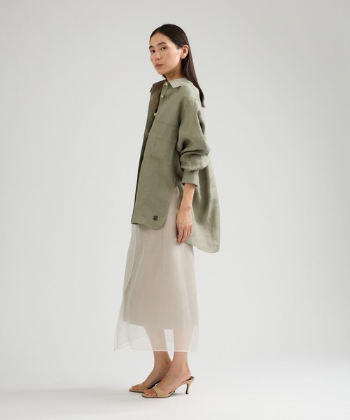 Chaos（カオス）の「Chaos(カオス)/◇3/4坪田あさみさんIGLIVE紹介アイテム◇マルタシャツ（シャツ/ブラウス・レディース・サックスブルー/アイボリー/ダークネイビー/セージグリーン・FREE）」の8枚目の写真