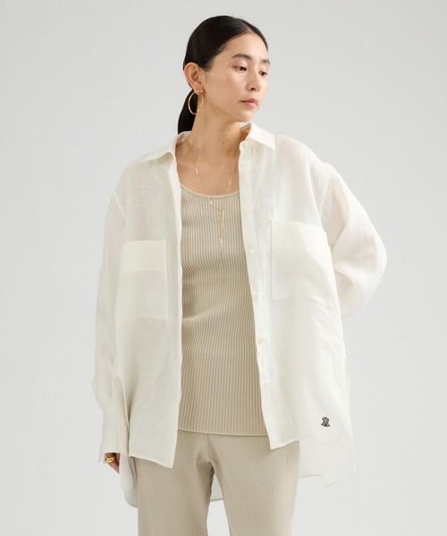 Chaos（カオス）の「Chaos(カオス)/◇3/4坪田あさみさんIGLIVE紹介アイテム◇マルタシャツ（シャツ/ブラウス・レディース・サックスブルー/アイボリー/ダークネイビー/セージグリーン・FREE）」の19枚目の写真