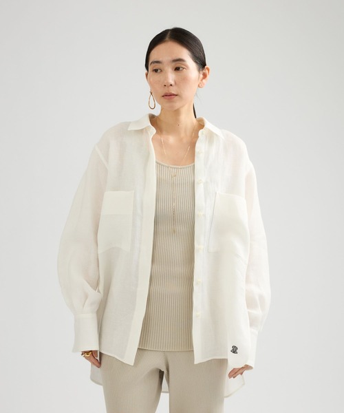 Chaos（カオス）の「Chaos(カオス)/◇3/4坪田あさみさんIGLIVE紹介アイテム◇マルタシャツ（シャツ/ブラウス・レディース・サックスブルー/アイボリー/ダークネイビー/セージグリーン・FREE）」の18枚目の写真