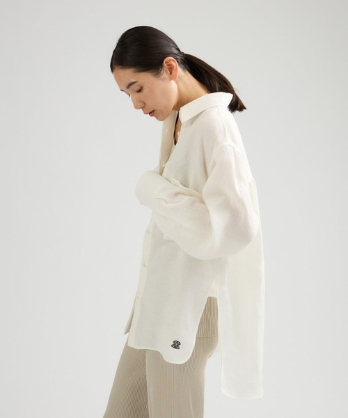 Chaos（カオス）の「Chaos(カオス)/◇3/4坪田あさみさんIGLIVE紹介アイテム◇マルタシャツ（シャツ/ブラウス・レディース・サックスブルー/アイボリー/ダークネイビー/セージグリーン・FREE）」の17枚目の写真