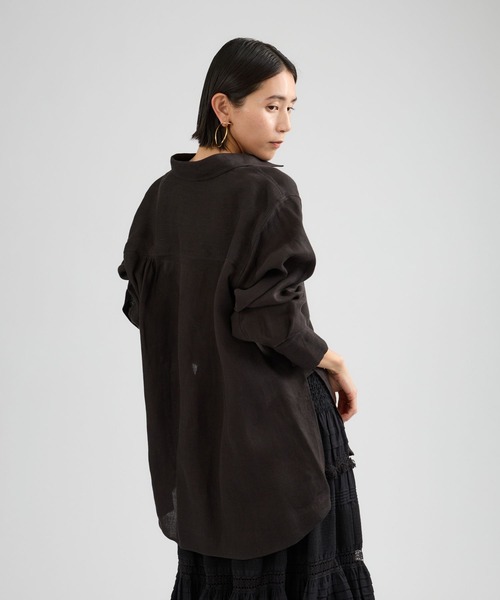 Chaos（カオス）の「Chaos(カオス)/◇3/4坪田あさみさんIGLIVE紹介アイテム◇マルタシャツ（シャツ/ブラウス・レディース・サックスブルー/アイボリー/ダークネイビー/セージグリーン・FREE）」の22枚目の写真